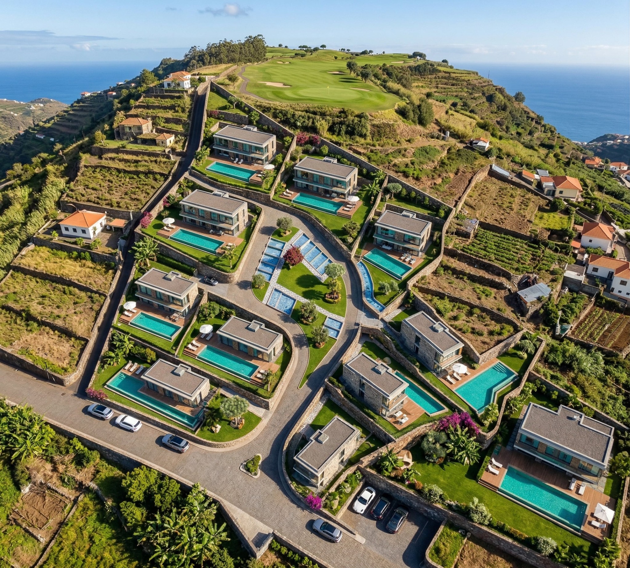 Funchal ten villas concept visualization Funchal ten villas concept visualization with golf and ocean views